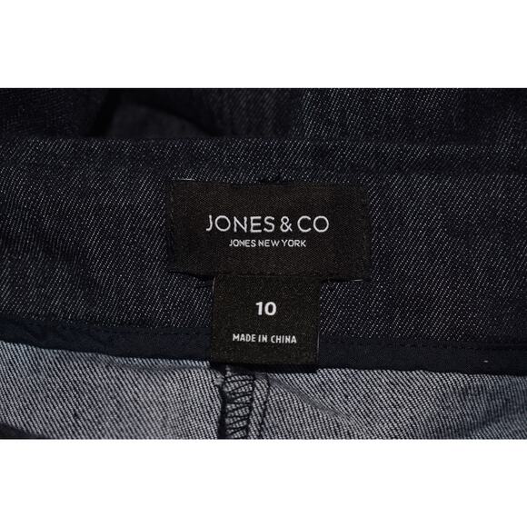 JONES NEW YORK NEW $89 Dark Wash Pleated Wide Leg Trouser Jeans Size 10 - Picture 4 of 4